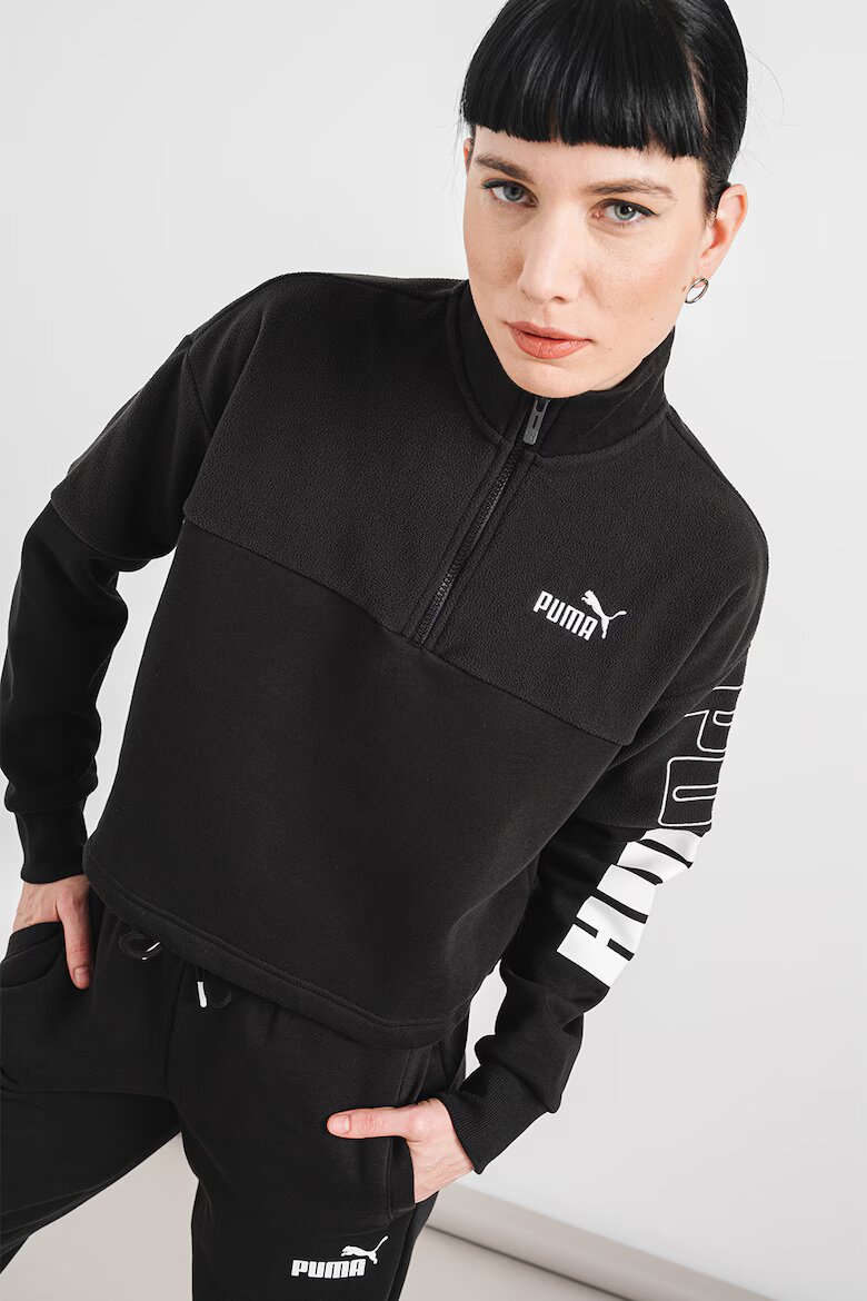 Puma Худи с висока яка Черен