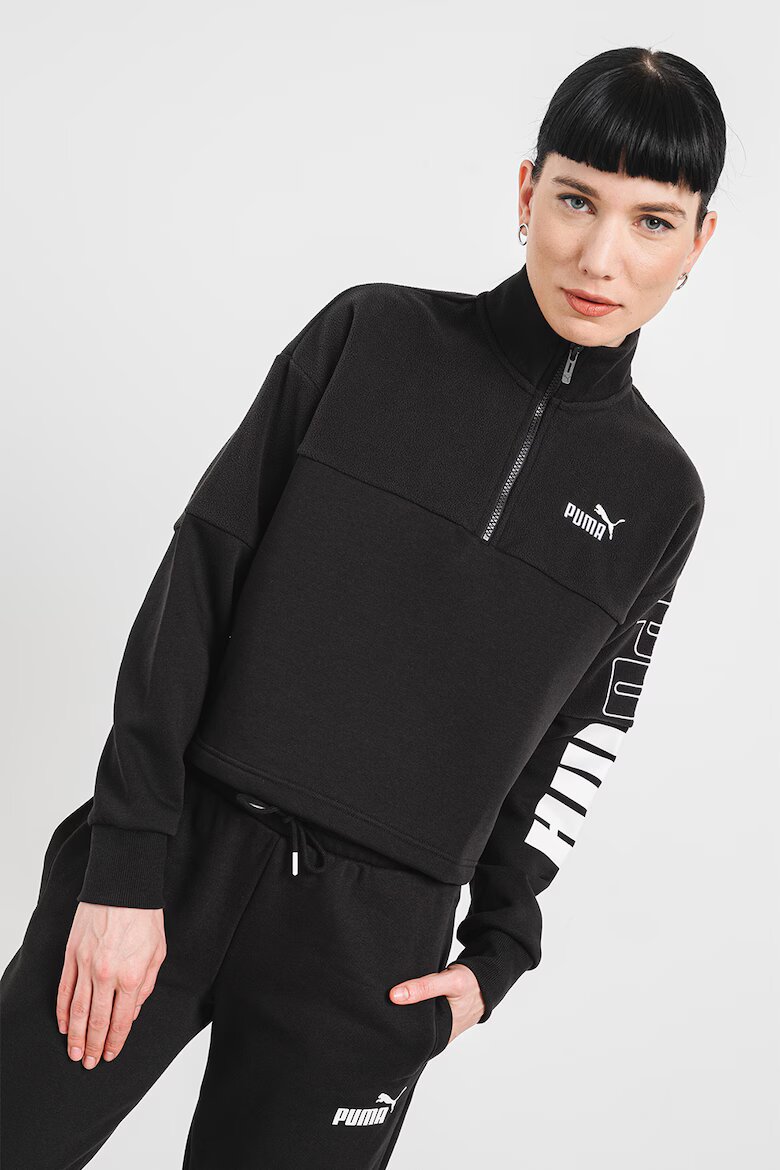 Puma Худи с висока яка Черен
