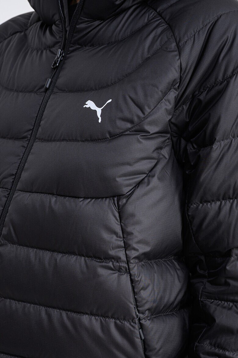 Puma Капитонирано яке с качулка и лого Черен