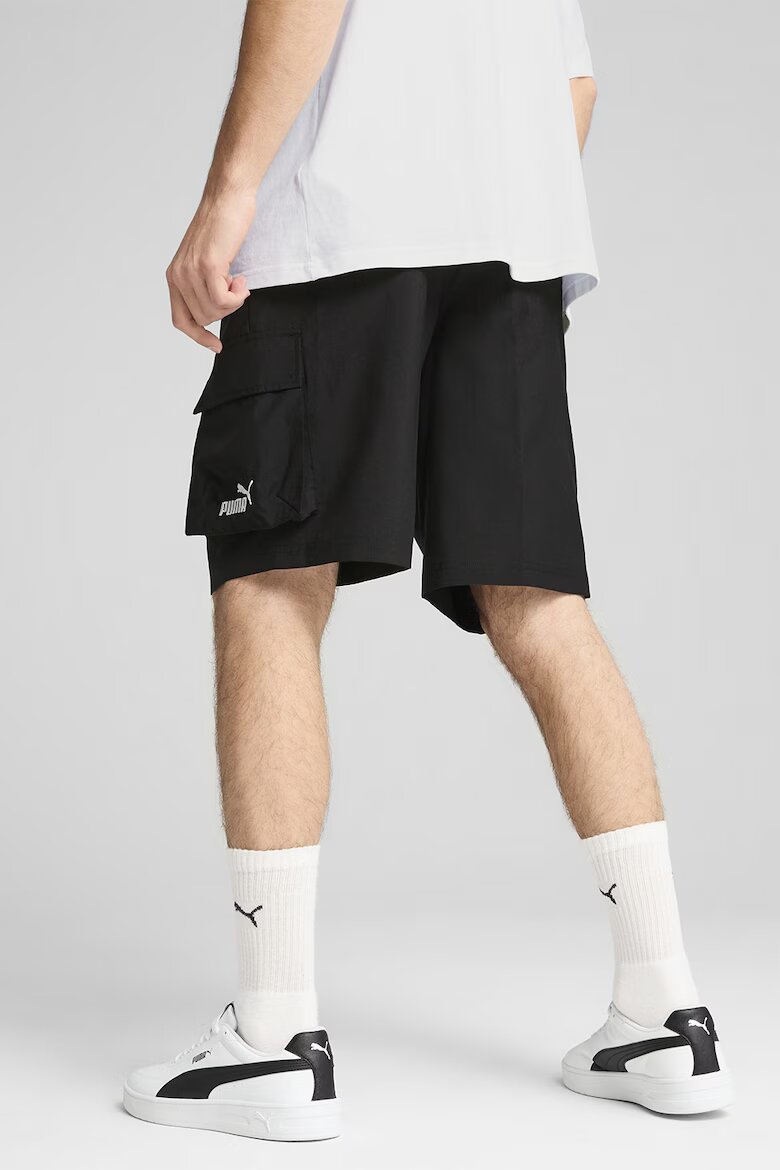 Puma Къс панталон с джобове и лого Черен