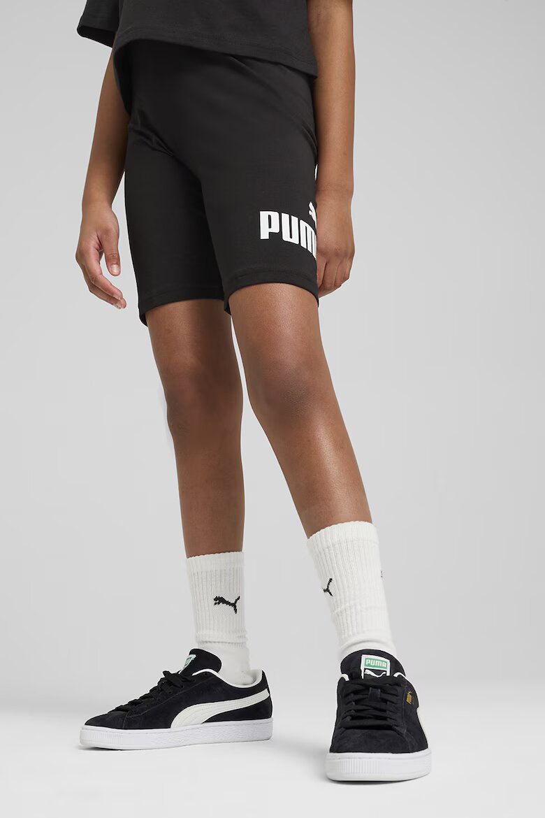 Puma Къс панталон с памук с лого Бял/Черен