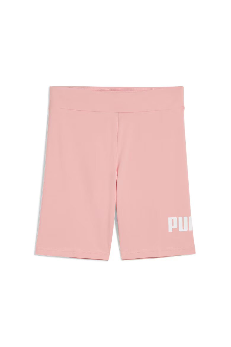 Puma Къс панталон с памук с лого Бял/Пастелнорозов