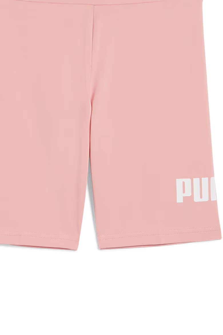 Puma Къс панталон с памук с лого Бял/Пастелнорозов