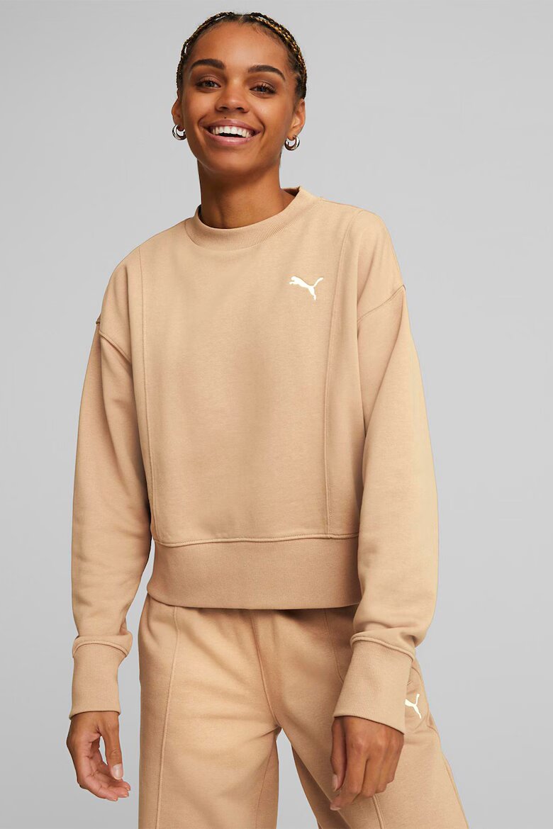 Puma Къс суитшърт HER със свободна кройка Праскова