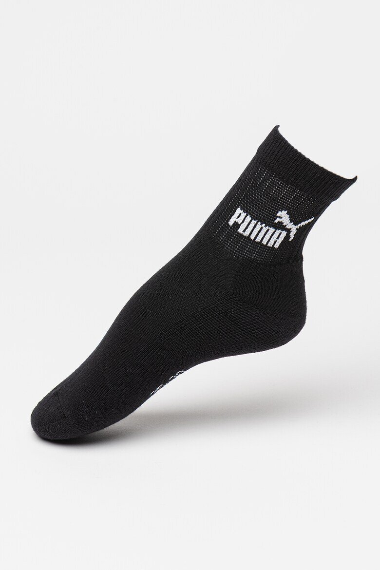 Puma Къси чорапи с лого - 3 чифта Черен/Мръснобял