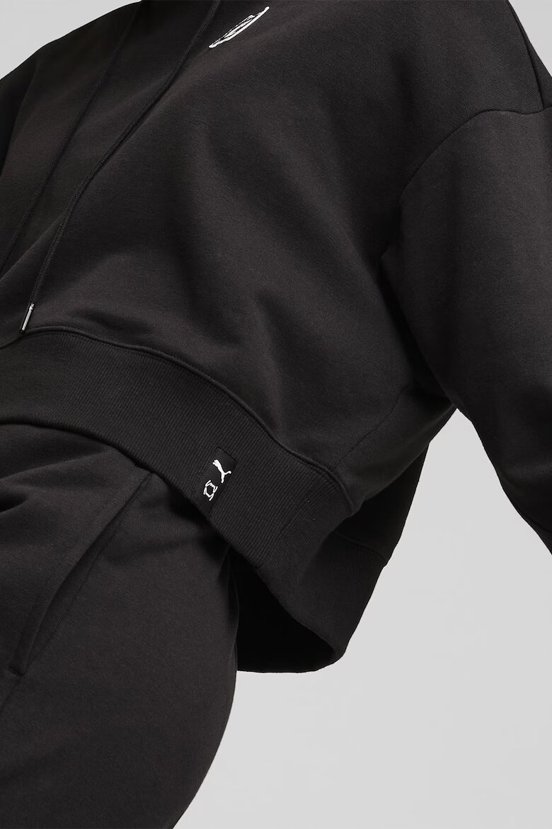 Puma Късо баскетболно худи Pivot с лого Бял/Черен
