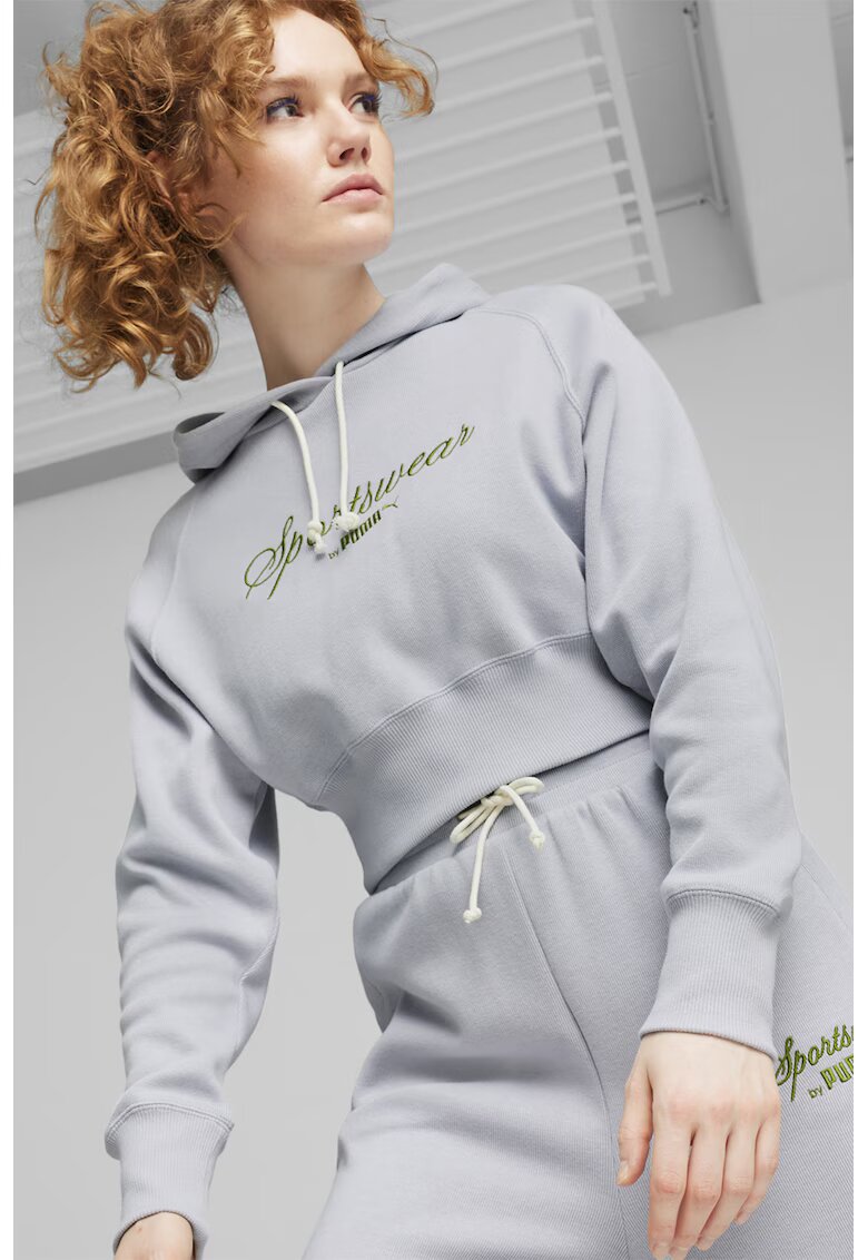Puma Късо худи Classics+ с бродерия