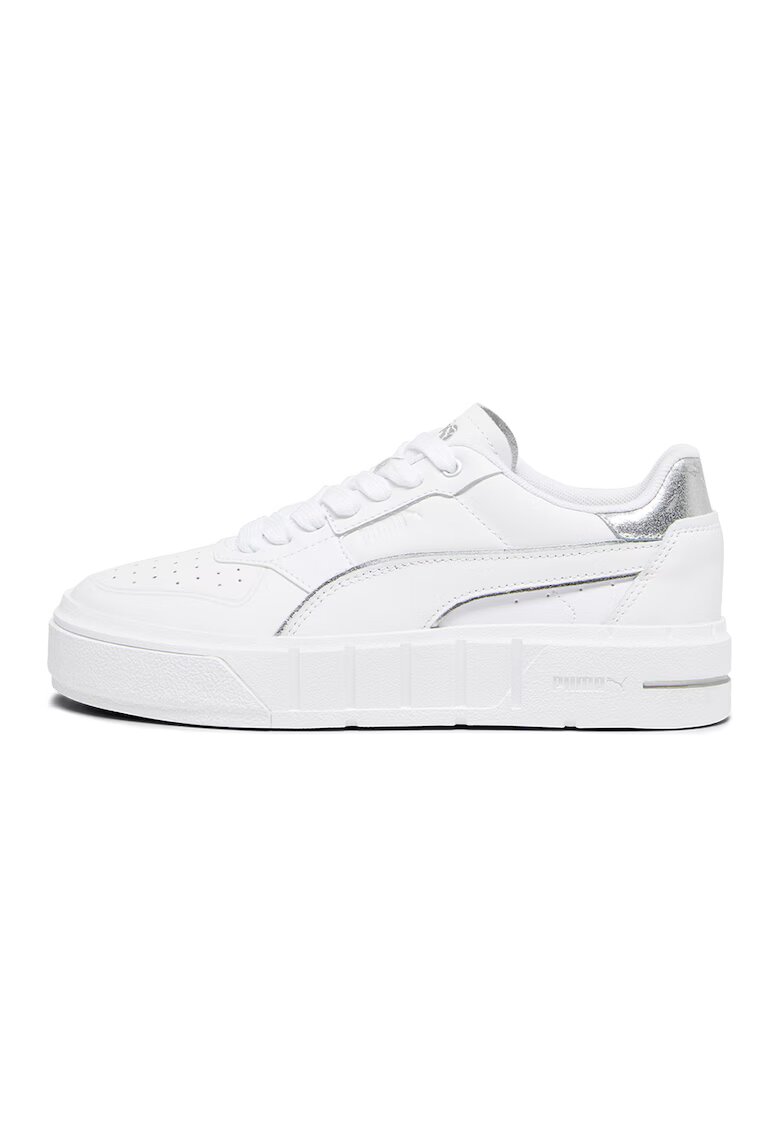 Puma Кожени спортни обувки Cali Court Metallic - Бял/Сребрист