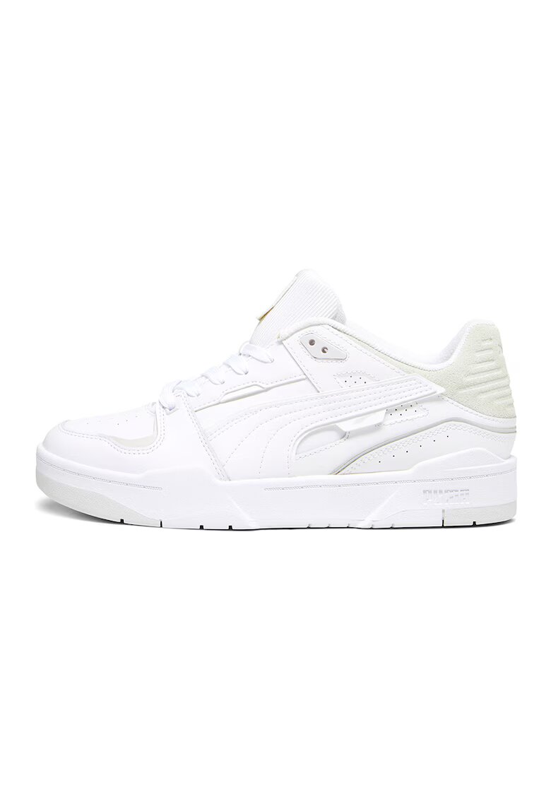 Puma Кожени спортни обувки Slipstream Bball с велур - Бял/Мръснобял