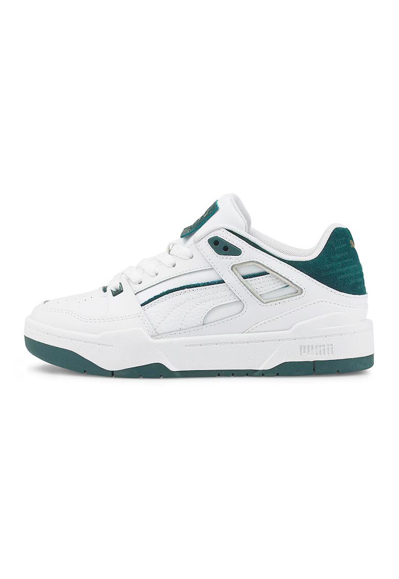 Puma Кожени спортни обувки Slipstream с велур - Черен/Бял