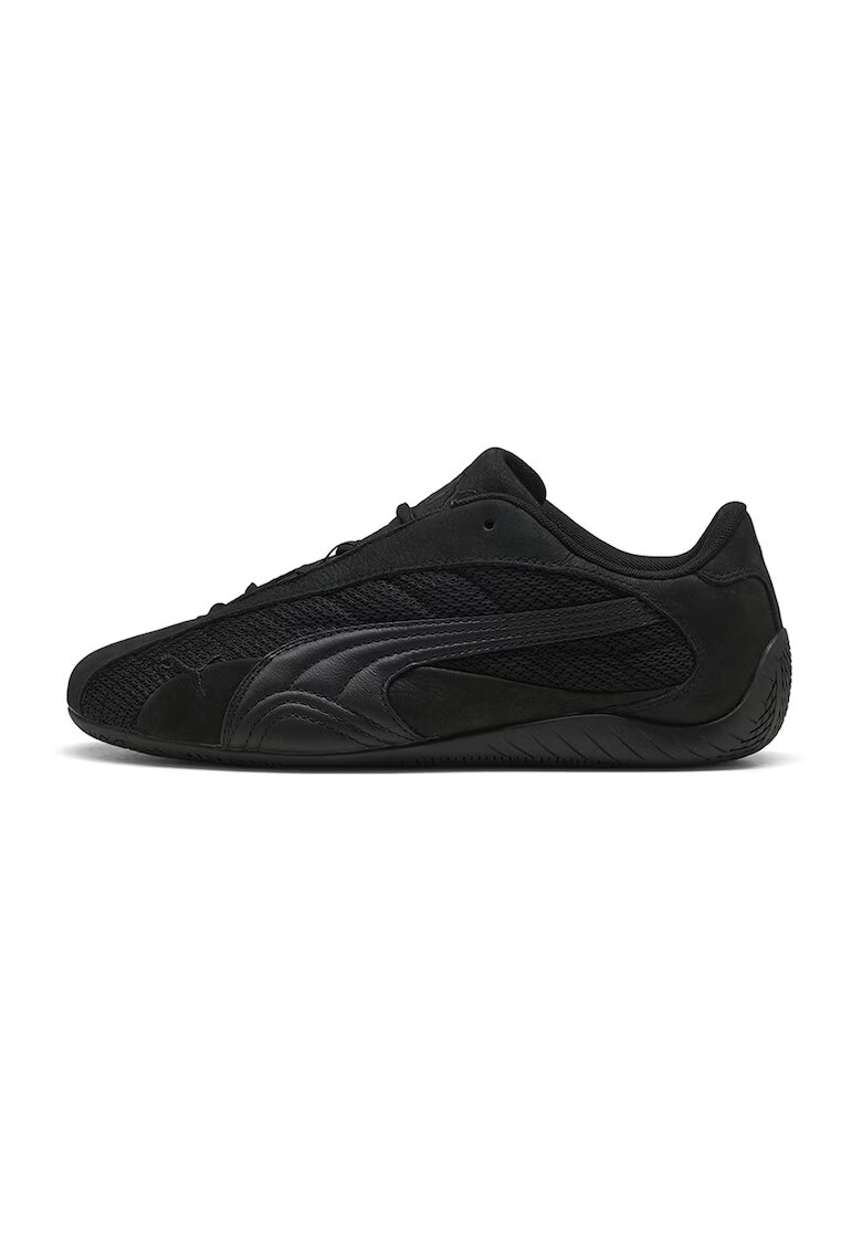 Puma Кожени спортни обувки Speedcat - Бял/Тъмнокафяв/Черен