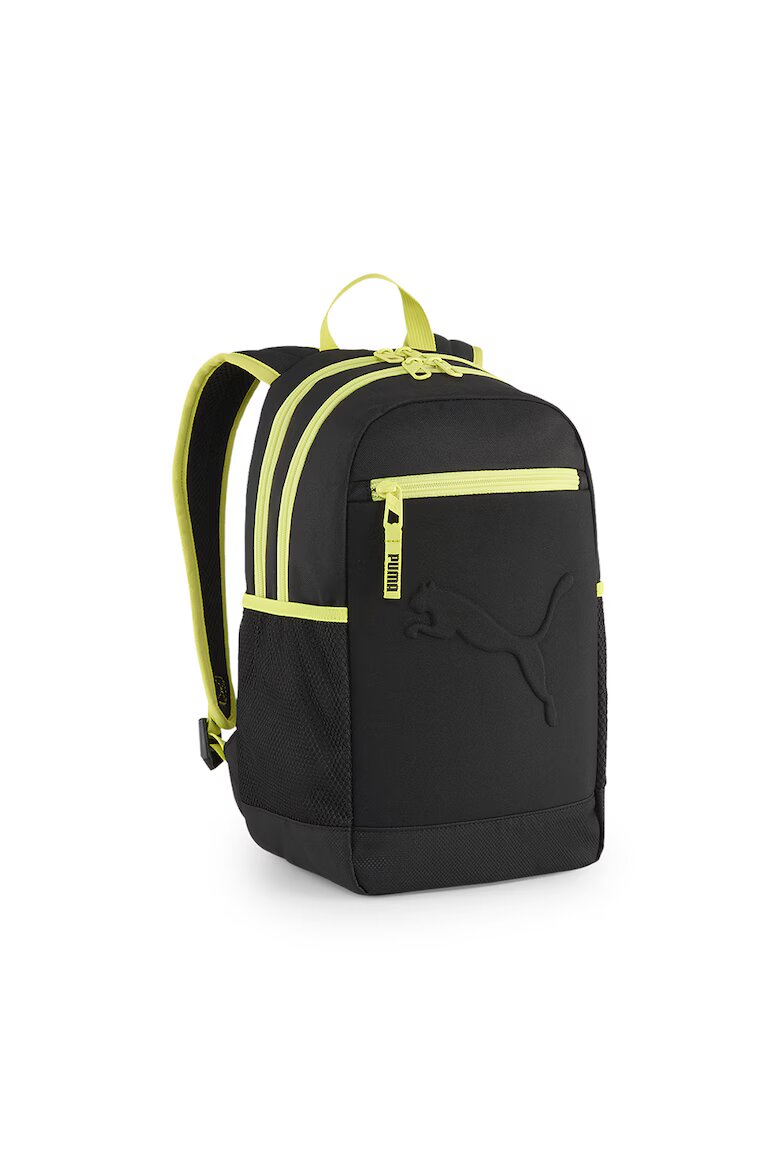 Puma Малка текстилна раница Buzz с релефно лого Черен/Лайм зелено