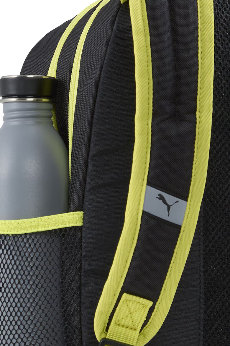 Puma Малка текстилна раница Buzz с релефно лого Черен/Лайм зелено