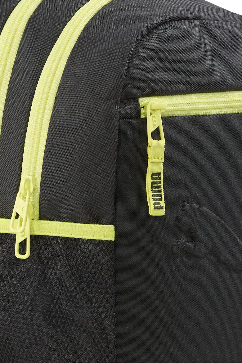 Puma Малка текстилна раница Buzz с релефно лого Черен/Лайм зелено
