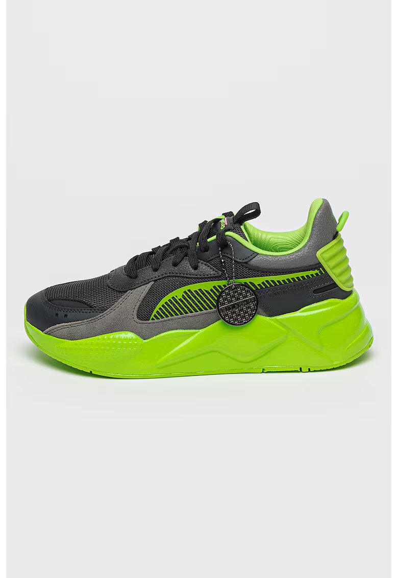 Puma Маратонки TNMT с велур - Черен/Въглен сиво/Електриково Зелено