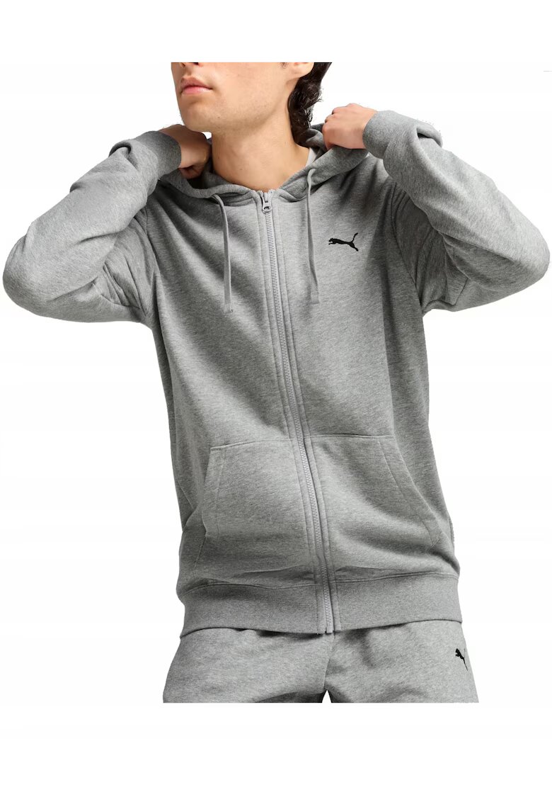 Puma Мъжки суичър ESS Full-Zip - сив - памук - регулируема качулка
