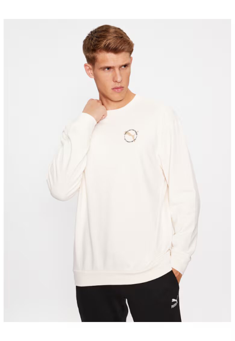 Puma Мъжки суитшърт - 302591497 - Памук - Екрю