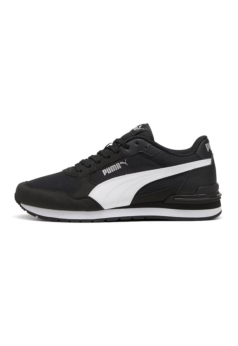 Puma Мрежести спортни обувки ST Runner v4 с еко кожа - Бял/Черен