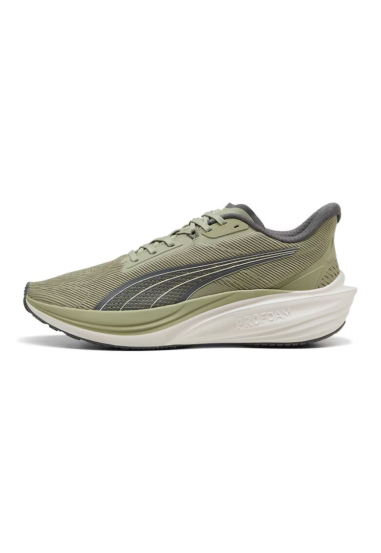 Puma Обувки за бягане Darter Pro с лого - Каки/Tъмносив