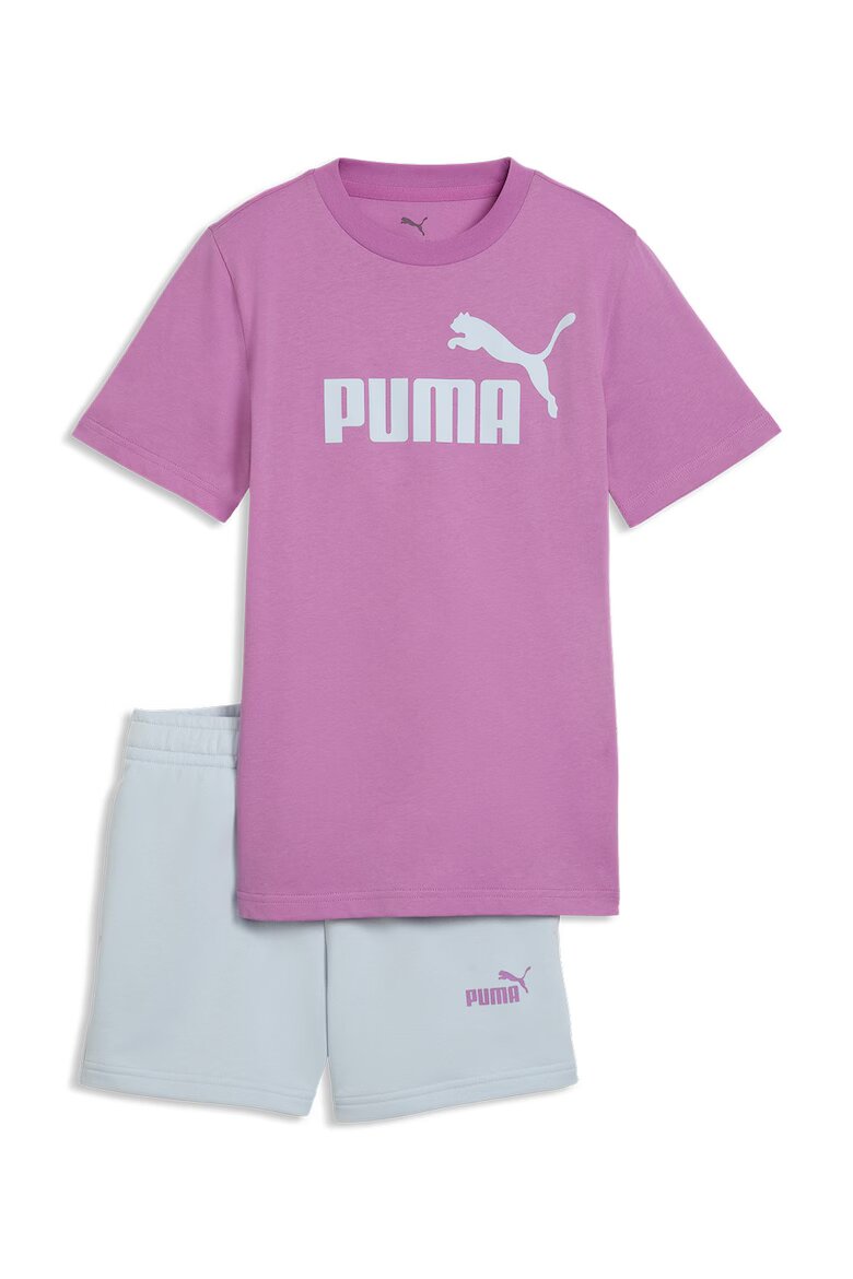 Puma Памучна тениска и къс панталон - 2 части Бял/Светлорозов/Бледо синьо
