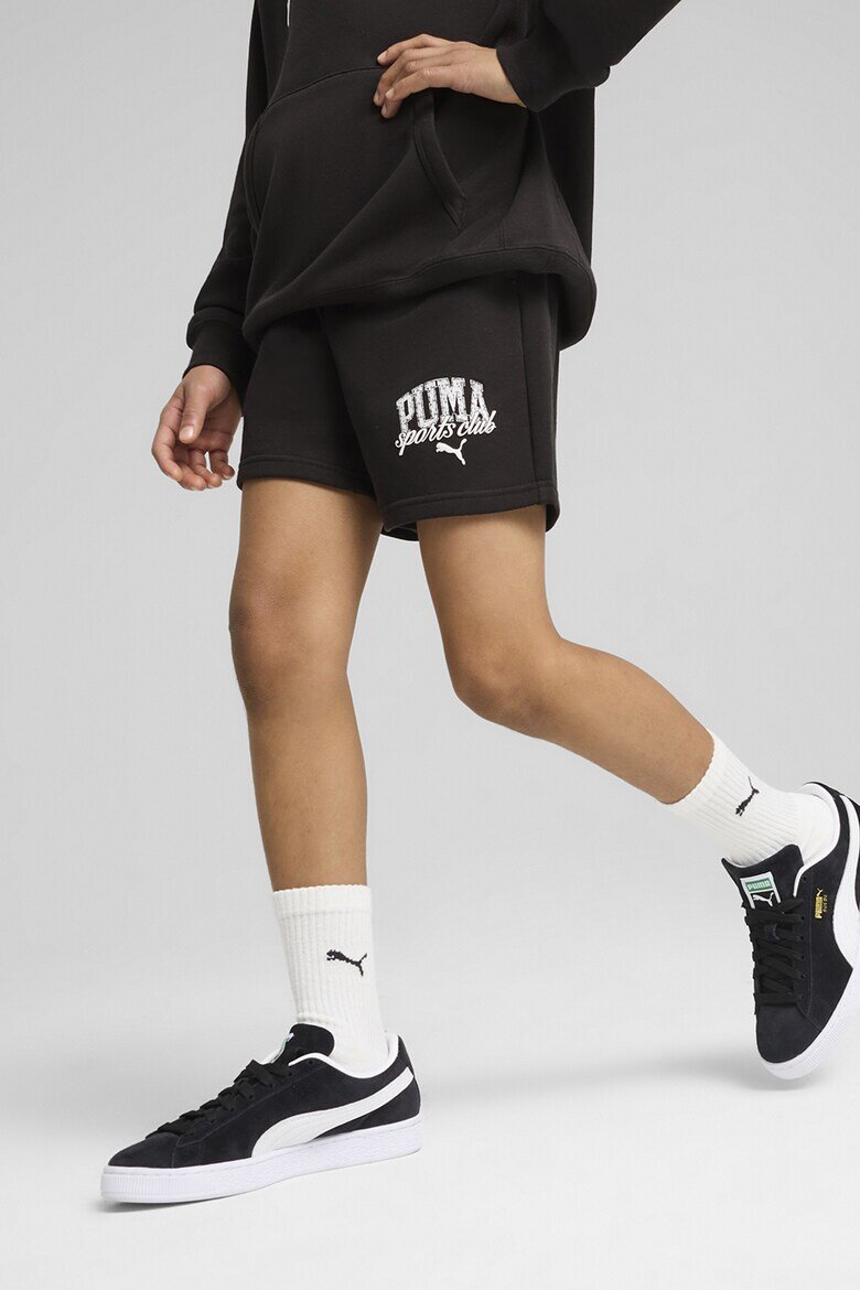 Puma Памучни шорти с лого Бял/Черен