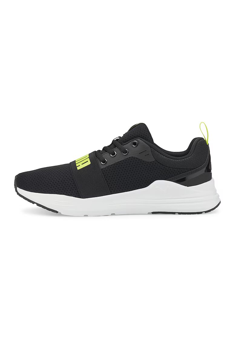 Puma Плетено-мрежести спортни обувки Wired Run - Черен/Неоново зелено