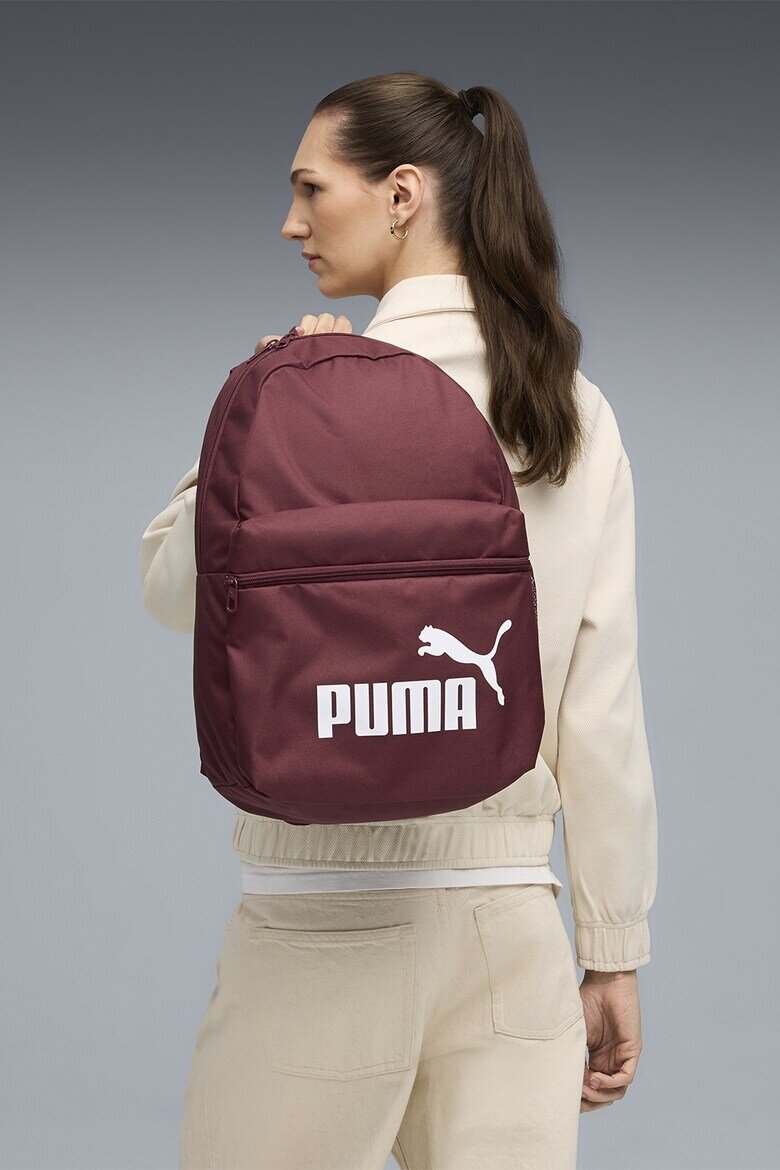 Puma Раница Phase с лого - 22 л Бял/Бордо