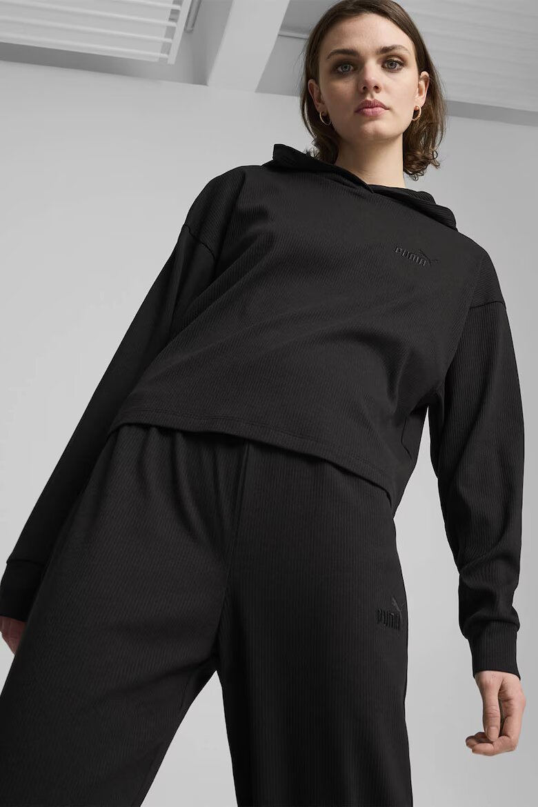 Puma Рипсено худи ESS Elevated с паднали ръкави Черен