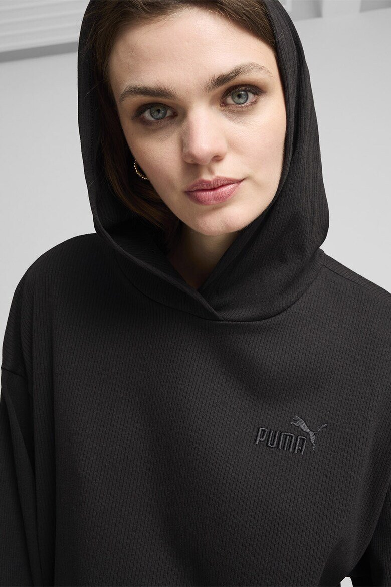 Puma Рипсено худи ESS Elevated с паднали ръкави Черен