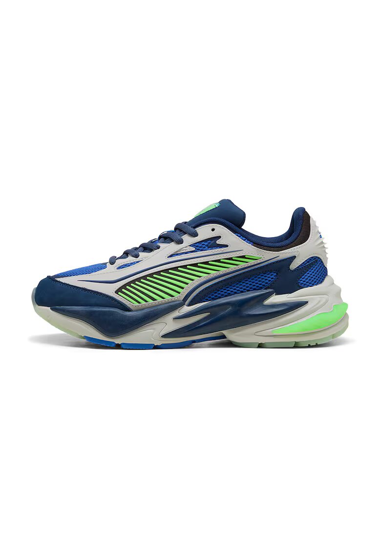 Puma Скосени спортни обувки Surge - Бял/Неоново зелено/Тъмносин