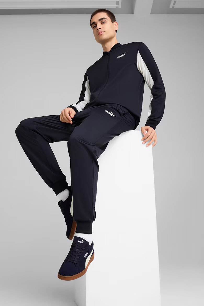 Puma Спортен екип Poly с цип и лого Бял/Тъмносин