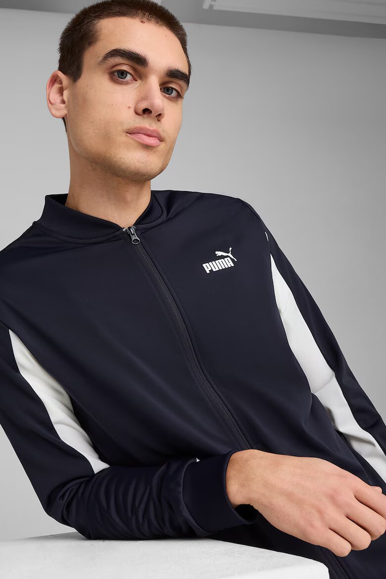 Puma Спортен екип Poly с цип и лого Бял/Тъмносин