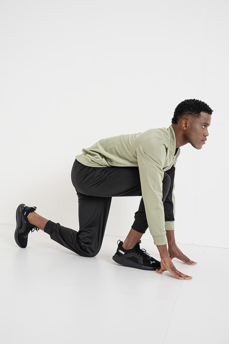 Puma Спортен екип Poly с цип и лого Черен/Бледозелен