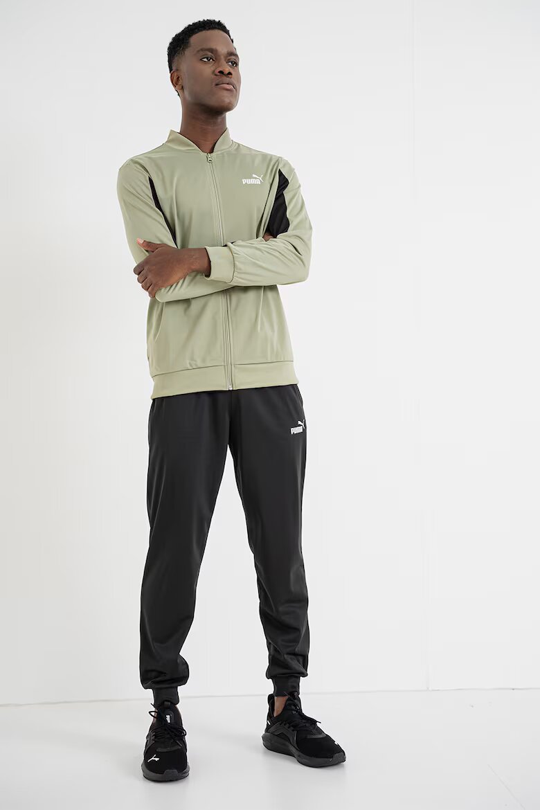 Puma Спортен екип Poly с цип и лого Черен/Бледозелен