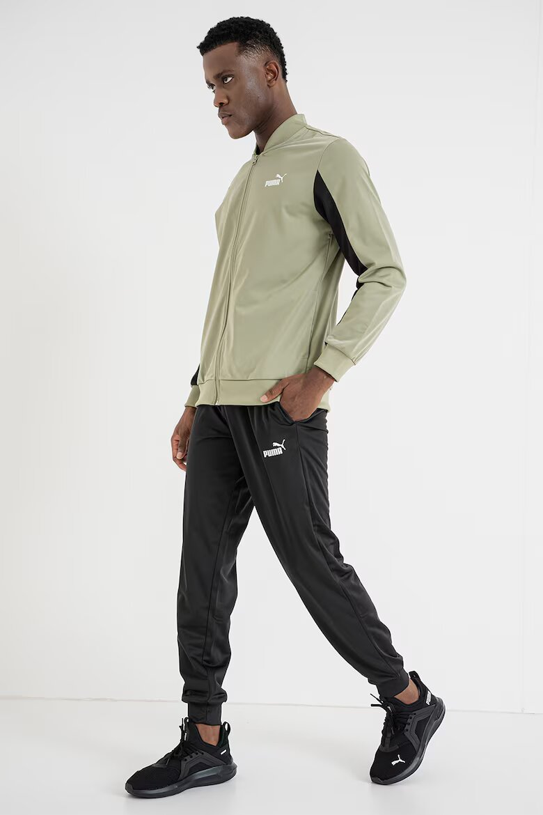 Puma Спортен екип Poly с цип и лого Черен/Бледозелен