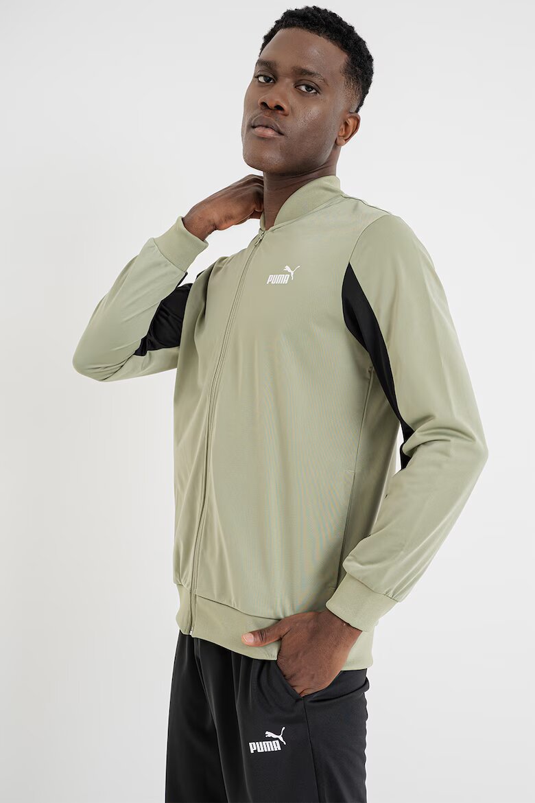 Puma Спортен екип Poly с цип и лого Черен/Бледозелен