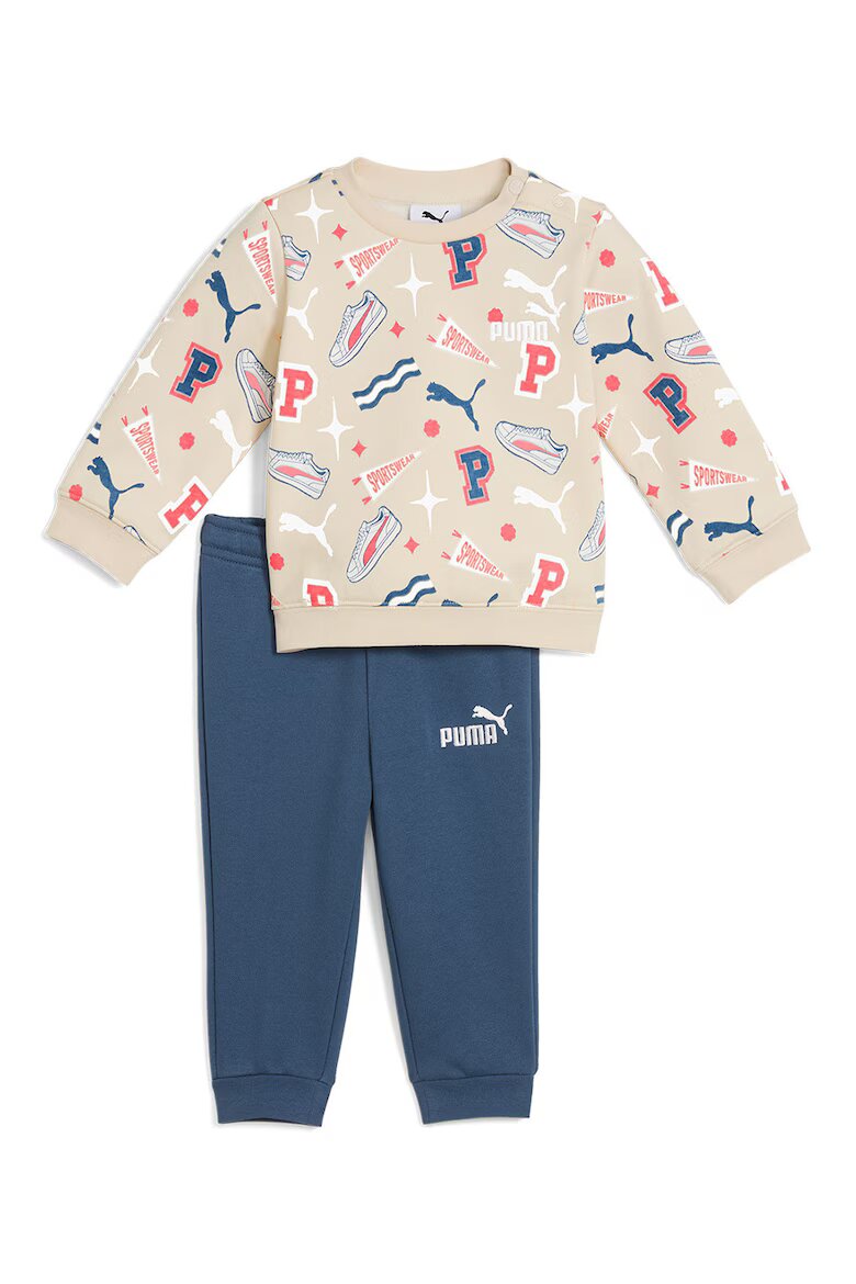 Puma Спортен екип с лого и графика Син/Крем