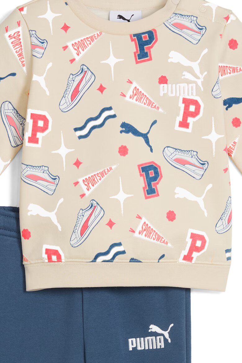 Puma Спортен екип с лого и графика Син/Крем