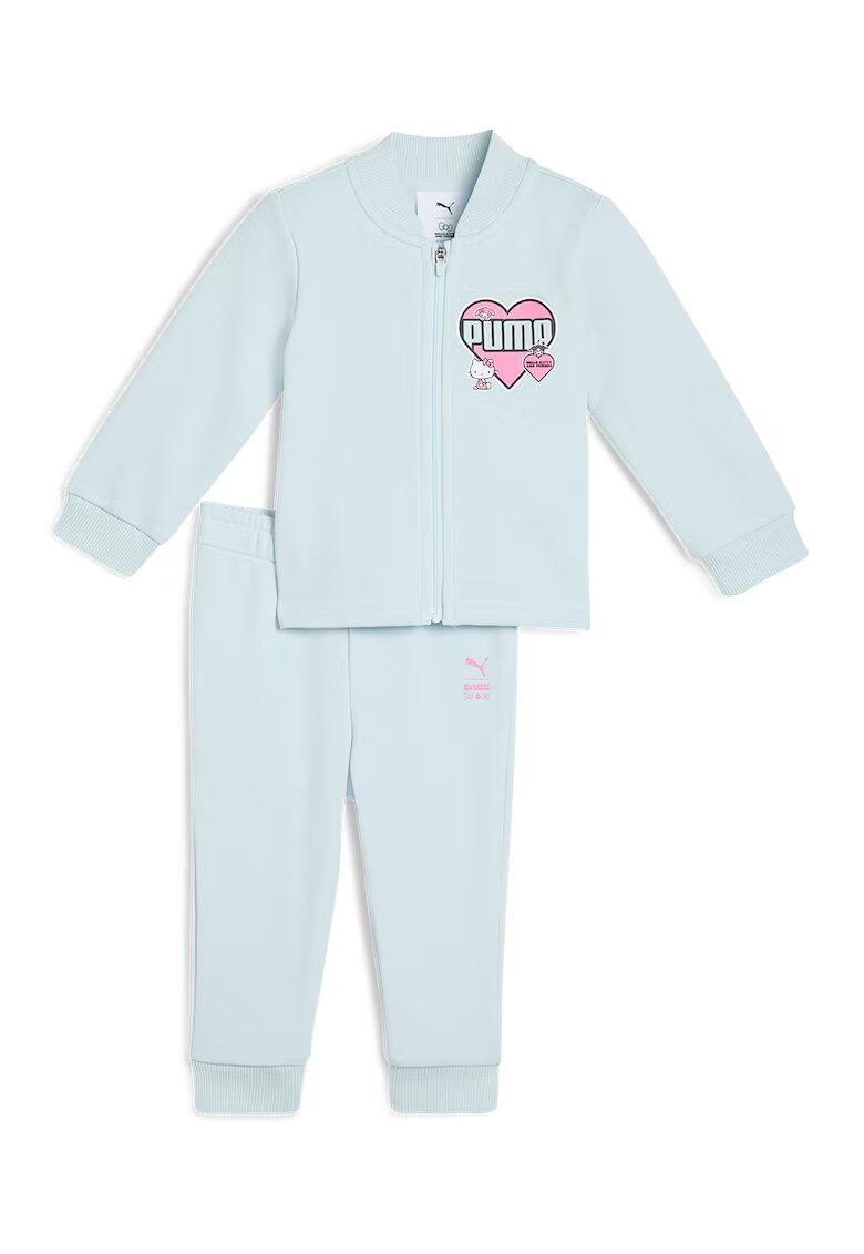 Puma Спортен екип с шарка на Hello Kitty и цип - Бял/Малина/Пастелнорозов