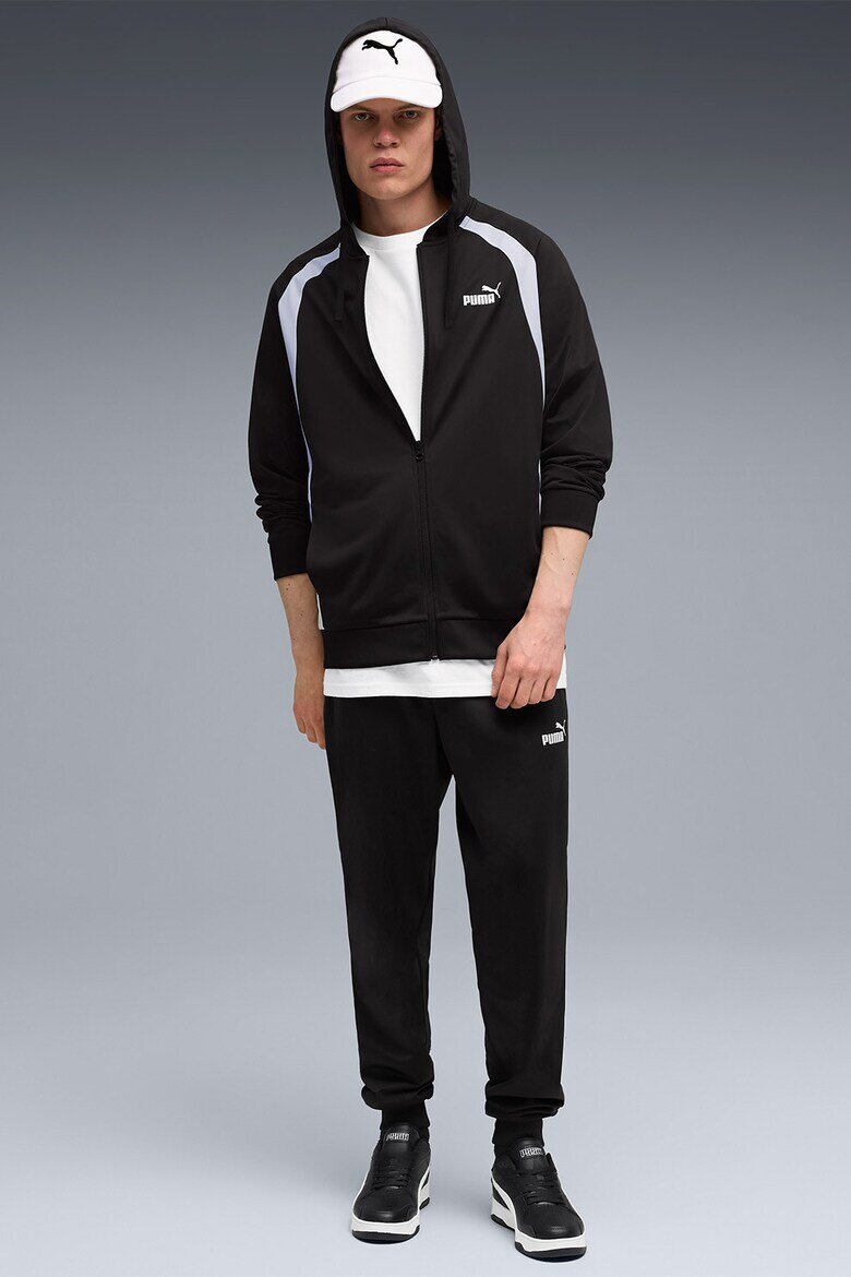 Puma Спортен екип с цип и лого Бял/Черен