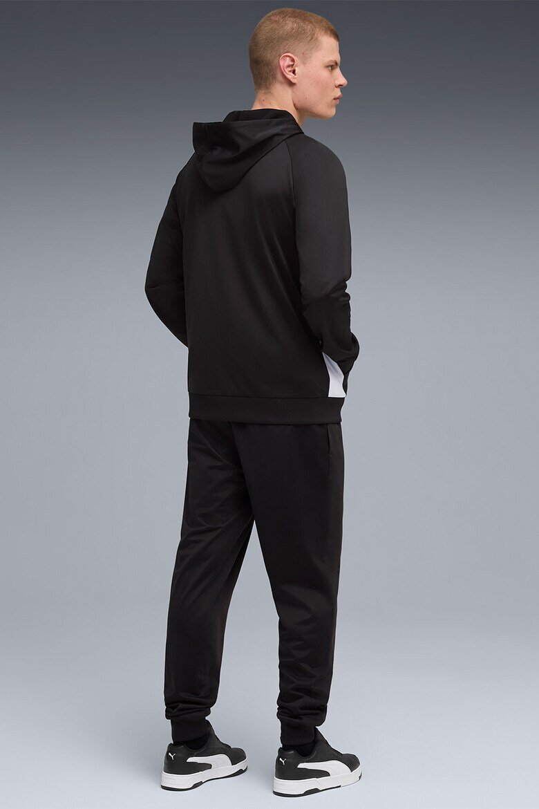 Puma Спортен екип с цип и лого Бял/Черен