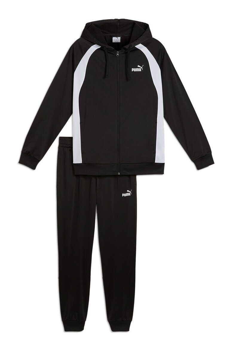 Puma Спортен екип с цип и лого Бял/Черен