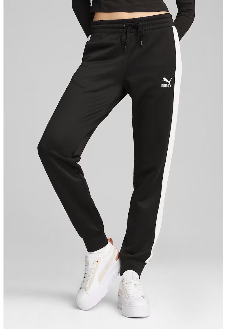 Puma Спортен панталон Iconic с връзка - Черен/Бял