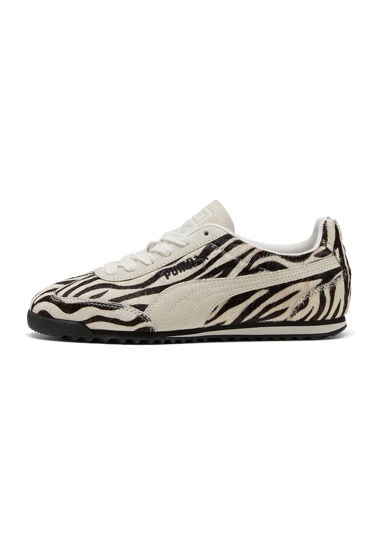 Puma Спортни обувки Arizona с шарка и кожа с косъм - Слонова кост/Черен