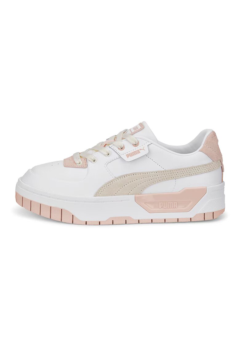 Puma Спортни обувки Cali Dream Colorpop с велур - Бял/Розова сьомга