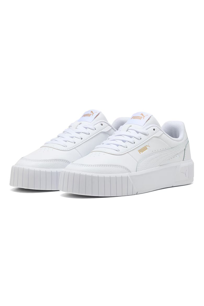 Puma Спортни обувки Carina Mia от кожа и еко кожа с равна платформа Бял