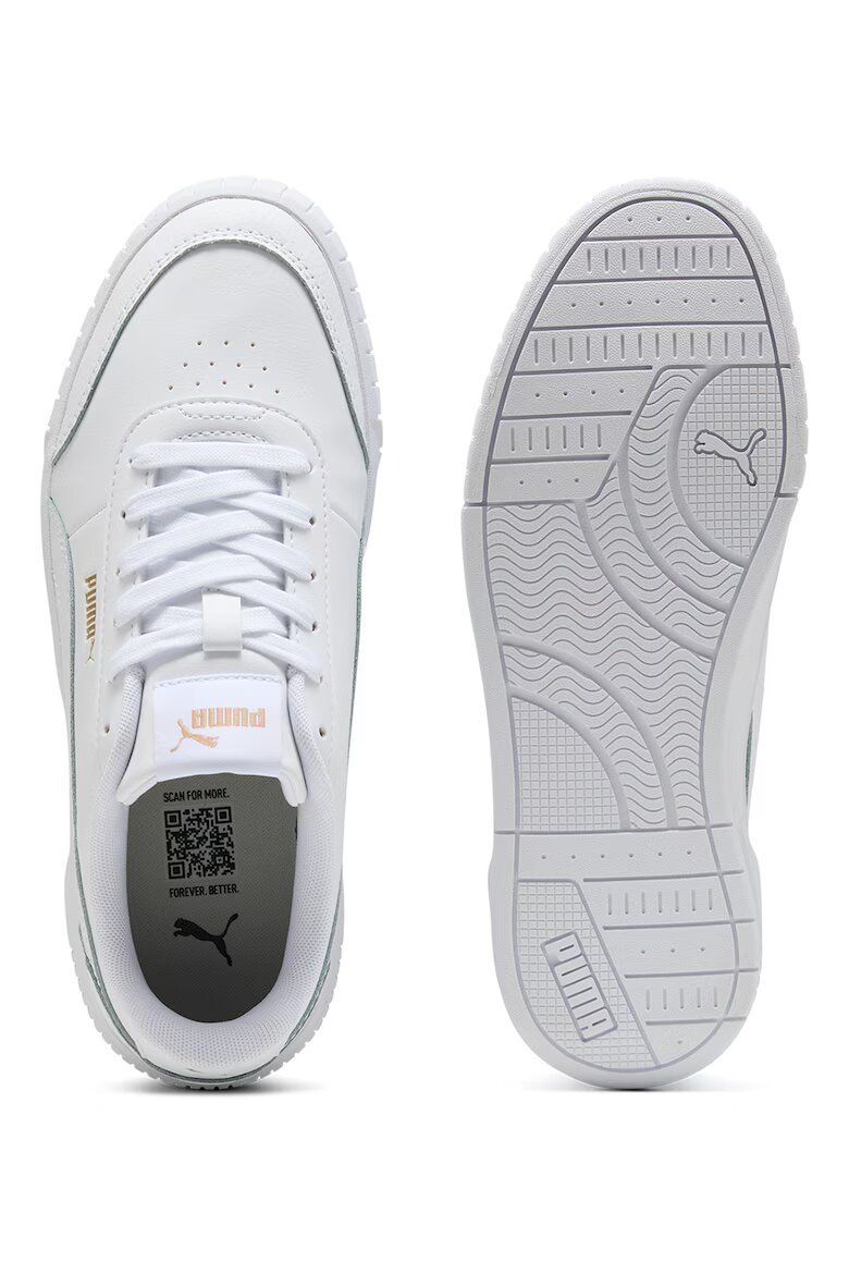 Puma Спортни обувки Carina Mia от кожа и еко кожа с равна платформа Бял