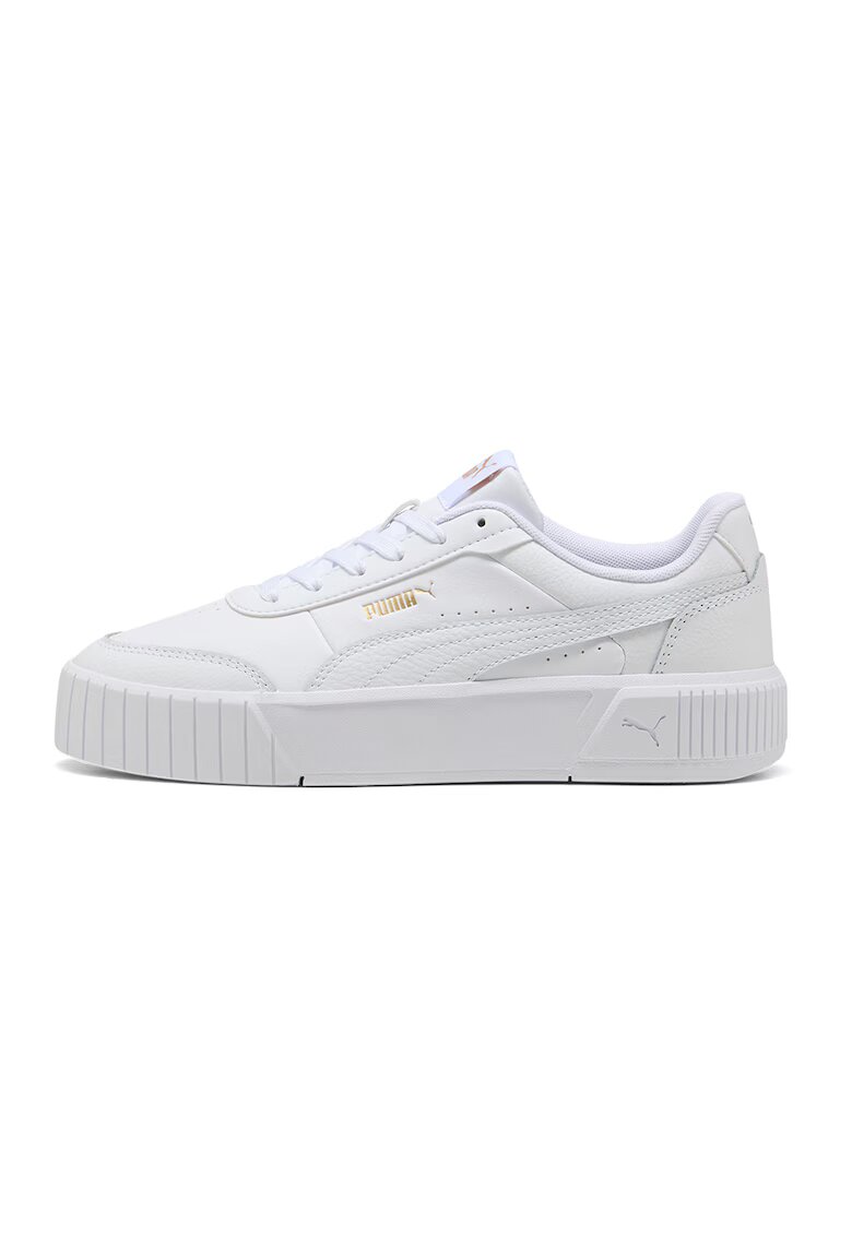 Puma Спортни обувки Carina Mia от кожа и еко кожа с равна платформа - Бял/Черен