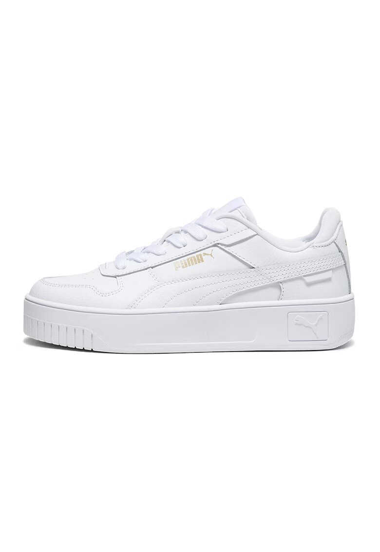 Puma Спортни обувки Carina Street Jr от кожа и еко кожа - Бял/Корал