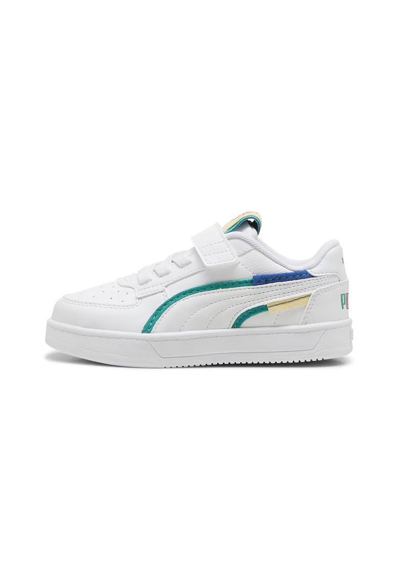 Puma Спортни обувки Caven 2.0 Ready от еко кожа с велкро - Бял/Зелен